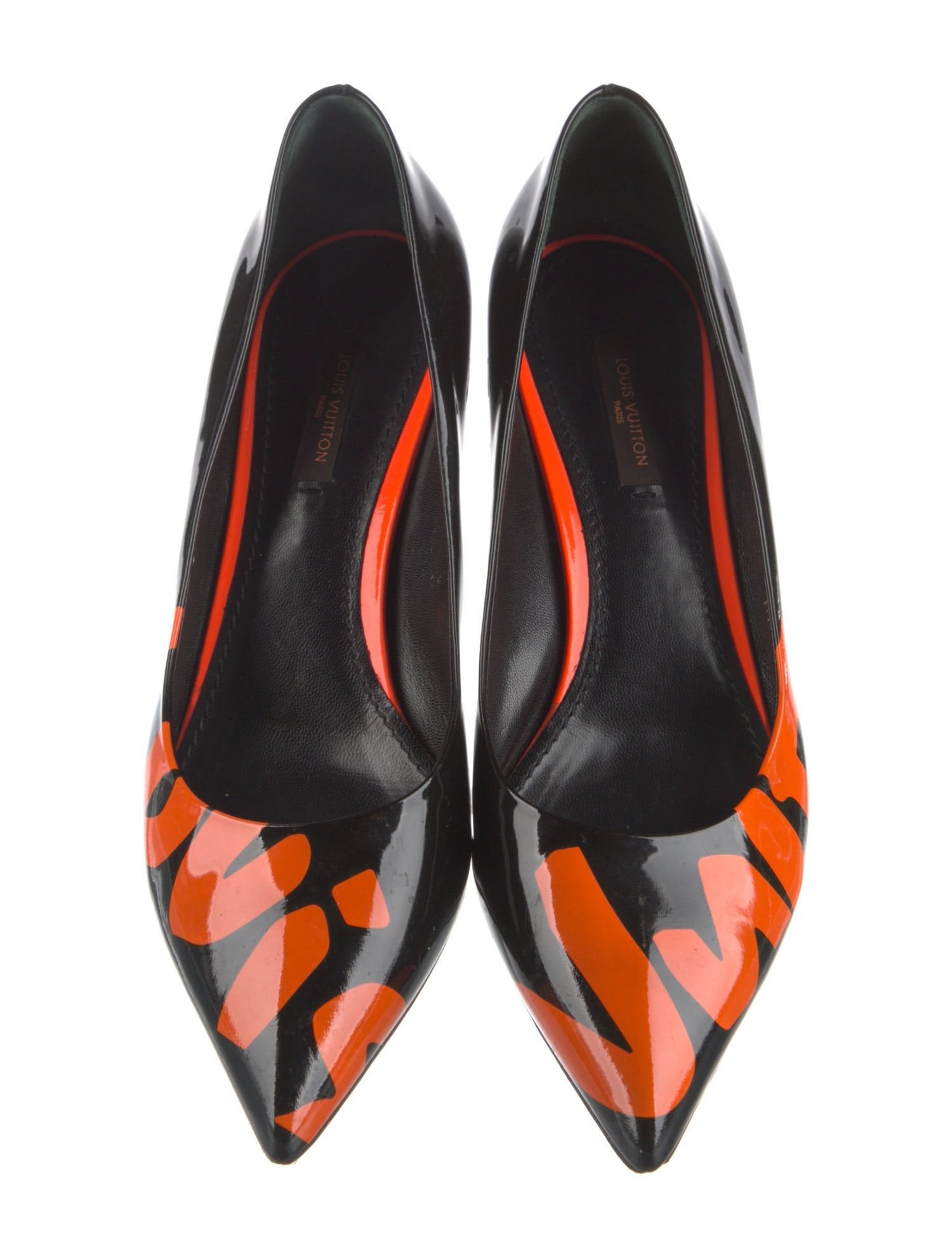 Louis Vuitton Patent Leather Graphic Print Pumps